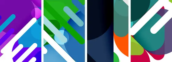 Färgglada Ljusa Geometriska Abstrakta Kompositioner För Tapeter Visitkort Omslag Affisch — Stock vektor