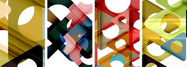 Soyut arkaplan seti, üçgenlerin dinamik etkileşimini gösteriyor. Modern tasarım ve geometrik cazibenin birleşimi