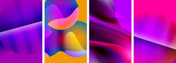 Formes Abstraites Liquides Aux Couleurs Dégradées Fonds Écran Abstraits Pour — Image vectorielle