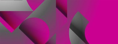 Üçgenler, çizgiler ve yuvarlak şekiller - dinamik geometrik soyut arkaplan. Duvar kağıdı, afiş, arkaplan, iniş sayfası, duvar sanatı, davetiye, baskılar için görsel senfoni