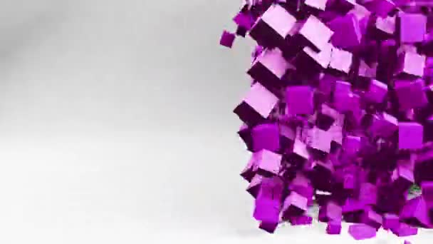 Куб Формирует Геометрический Фон Графики Движения — стоковое видео