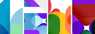 Duvar kağıdı, kartvizit, kapak, poster, afiş, broşür, başlık, web sitesi için renkli parlak geometrik soyut kompozisyonlar