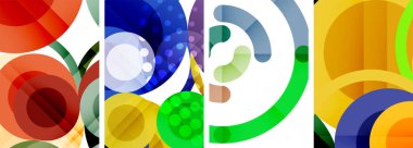 Geometrik soyut posterler dizisi. Duvar kağıdı, kartvizit, kapak, poster, afiş, broşür, başlık, web sitesi için soyut arkaplan