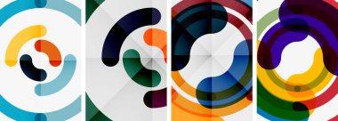 Çizgi tasarım çember posterleri. Duvar kağıdı, bayrak, arkaplan, kart, kitap illüstrasyonu için vektör illüstrasyonu, iniş sayfası