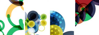 Geometrik soyut posterler dizisi. Duvar kağıdı, kartvizit, kapak, poster, afiş, broşür, başlık, web sitesi için soyut arkaplan