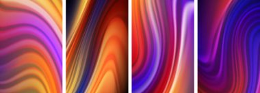 Gökkuşağı renkli sıvı. Duvar kağıdı, kartvizit, kapak, poster, afiş, broşür, başlık, web sitesi için dalga çizgileri posteri