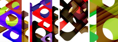 Çekici üçgenler içeren soyut arkaplan seti. Geometri ve stilin uyumlu karışımı, bu tasarımlar modern yetenekler getiriyor.