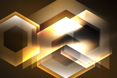 Arrow altıgen neon ışığı arka planı parlatır. Duvar kağıdı, bayrak, arkaplan, kart, kitap illüstrasyonu için vektör illüstrasyonu, iniş sayfası