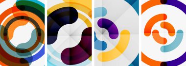 Renkli çember arka planlar. Duvar kağıdı, bayrak, arkaplan, kart, kitap illüstrasyonu için vektör illüstrasyonu, iniş sayfası