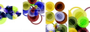 Geometrik soyut posterler dizisi. Duvar kağıdı, kartvizit, kapak, poster, afiş, broşür, başlık, web sitesi için soyut arkaplan