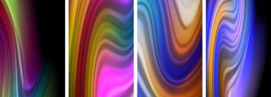 Gökkuşağı renkli sıvı. Duvar kağıdı, kartvizit, kapak, poster, afiş, broşür, başlık, web sitesi için dalga çizgileri posteri