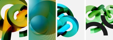 Geometrik soyut vektör posterlerini daire içine al. Duvar Kağıdı, Sancak, Arkaplan, Kart, Kitap İllüstrasyonu, İniş Sayfası