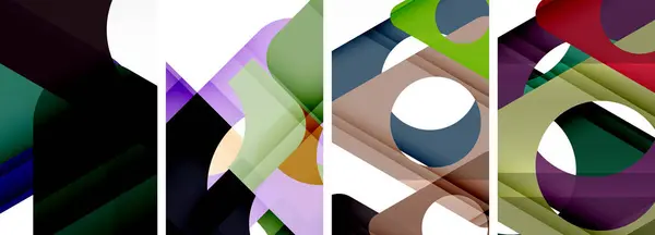 Abstrakcyjny Zestaw Tła Pokazujący Dynamiczną Interakcję Trójkątów Fuzja Nowoczesnego Designu — Wektor stockowy