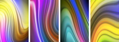 Gökkuşağı renkli sıvı. Duvar kağıdı, kartvizit, kapak, poster, afiş, broşür, başlık, web sitesi için dalga çizgileri posteri