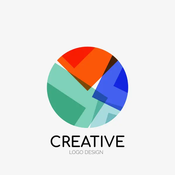 Design Moderno Logotipo Abstrato Arte Vetorial Geométrica Limpe Linhas Sobrepostas — Vetor de Stock