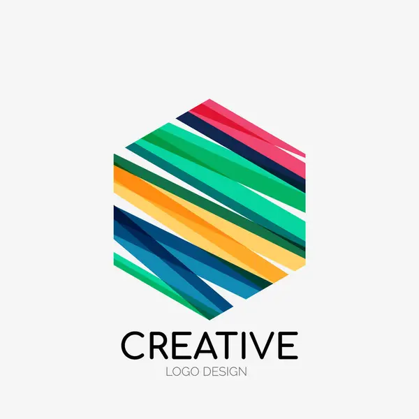 Design Moderno Logotipo Abstrato Arte Vetorial Geométrica Limpe Linhas Sobrepostas — Vetor de Stock