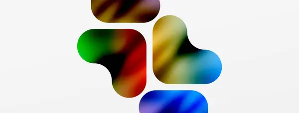 Color Fluido Metálico Con Formas Abstractas Geométricas Ilustración Vectores Para — Vector de stock