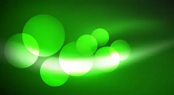 Shiny Light Neon Bubble Circles Vector Illustration Wallpaper Banner Background — Stock Vector