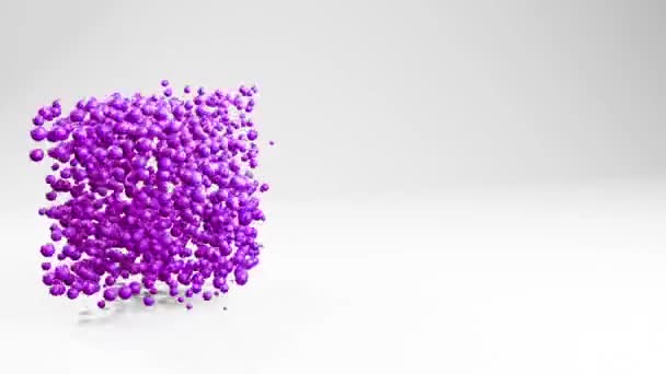 Куб Выполнен Сфер Рендеринга Анимации Движения Графики Технология Бизнес Концепция — стоковое видео