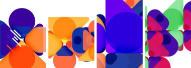 Duvar kağıdı, kartvizit, kapak, poster, afiş, broşür, başlık, web sitesi için renkli parlak geometrik soyut kompozisyonlar