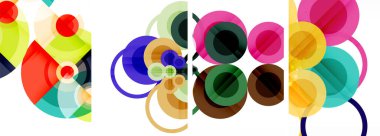 Etkileyici geometrik soyut posterler. Büyüleyici daireler, her bir dizayn şekil ve rengin uyumlu bir karışımı. Tasarımınızı modern, görsel olarak çarpıcı sanatla yükseltin