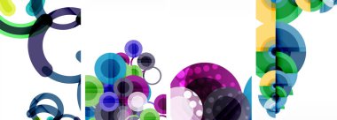 Etkileyici geometrik soyut posterler. Büyüleyici daireler, her bir dizayn şekil ve rengin uyumlu bir karışımı. Tasarımınızı modern, görsel olarak çarpıcı sanatla yükseltin