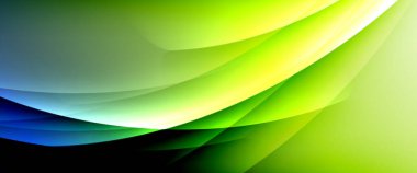 Değişken renk arkaplanındaki dinamik dalgalar. Duvar kağıdı, bayrak, arkaplan, kart, kitap illüstrasyonu için vektör illüstrasyonu, iniş sayfası