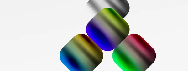 Metallische Flüssige Farbe Mit Geometrischen Abstrakten Formen Vektor Illustration Für — Stockvektor