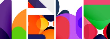 Duvar kağıdı, kartvizit, kapak, poster, afiş, broşür, başlık, web sitesi için renkli parlak geometrik soyut kompozisyonlar