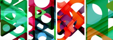 Soyut arkaplan seti, üçgenlerin dinamik etkileşimini gösteriyor. Modern tasarım ve geometrik cazibenin birleşimi