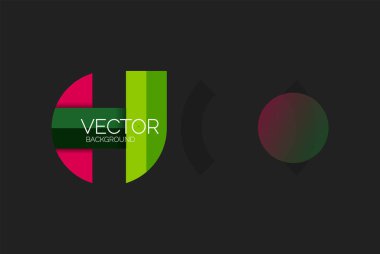 Soyut arkaplan, geometrik asgari yuvarlak şekiller ve dairelerin bileşimi