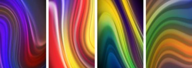 Gökkuşağı renkli sıvı. Duvar kağıdı, kartvizit, kapak, poster, afiş, broşür, başlık, web sitesi için dalga çizgileri posteri
