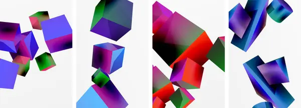 Composición Cubos Otros Elementos Geométricos Diseño Fondo Para Papel Pintado — Archivo Imágenes Vectoriales