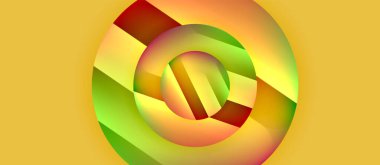 Parlak metal parlayan daireler geometrik arka plan. Asgari soyut kompozisyon. Duvar kağıdı, bayrak, arkaplan, kart, kitap illüstrasyonu için vektör illüstrasyonu, iniş sayfası