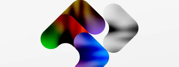 Metaalvloeibare Kleur Met Geometrische Abstracte Vormen Vector Illustratie Voor Behang — Stockvector