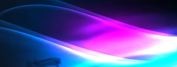 Neonové Světlo Zářící Vlny Čáry Pozadí Nastavit Pro Tapety Vizitky — Stockový vektor