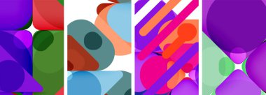 Duvar kağıdı, kartvizit, kapak, poster, afiş, broşür, başlık, web sitesi için renkli parlak geometrik soyut kompozisyonlar