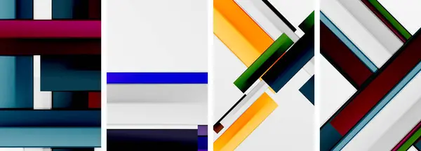 Минимальные Линии Цветные Полосы Плакат Абстрактные Фоны Векторная Иллюстрация Обоев — стоковый вектор