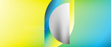 Posterler, kapaklar, afişler, broşürler, web siteleri için parlak renk çemberi ve yuvarlak element minimal geometrik soyut arkaplan