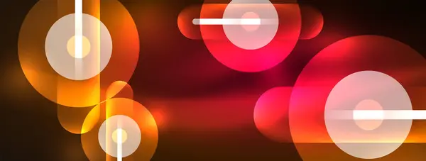 Abstrakt Design Pulserar Med Neon Glödande Ljuseffekter Kasta Förtrollande Glöd — Stock vektor