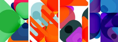 Duvar kağıdı, kartvizit, kapak, poster, afiş, broşür, başlık, web sitesi için renkli parlak geometrik soyut kompozisyonlar