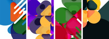 Duvar kağıdı, kartvizit, kapak, poster, afiş, broşür, başlık, web sitesi için renkli parlak geometrik soyut kompozisyonlar