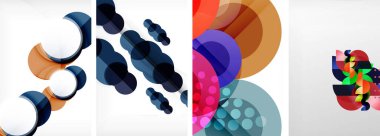 Soyut çember poster setiyle geometrik zarafet dünyası. Çemberler şekiller ve renkler senfonisiyle sarmalanır. Tasarımınız için çağdaş bir görsel ziyafet sunar.