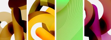 Geometrik soyut vektör posterlerini daire içine al. Duvar Kağıdı, Sancak, Arkaplan, Kart, Kitap İllüstrasyonu, İniş Sayfası