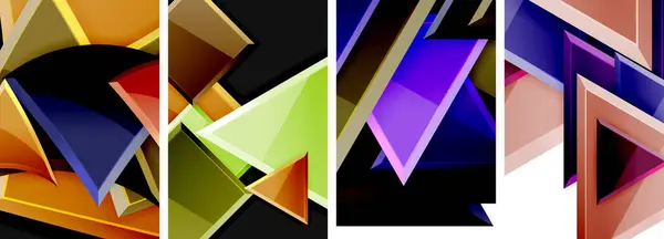 Τρίγωνο Σύνθεση Αφίσα Σύνθεση Σύνολο Φόντου Για Ταπετσαρία Επαγγελματική Κάρτα — Διανυσματικό Αρχείο