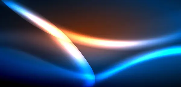 Ondas Dinámicas Brillo Etéreo Las Luces Neón Concepto Fusiona Fluidez — Vector de stock