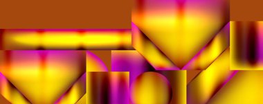 Neon rengi soyut geometrik şekiller arkaplan tasarımı. Duvar Kağıdı, Sancak, Arkaplan, Kart, Kitap İllüstrasyonu, İniş Sayfası