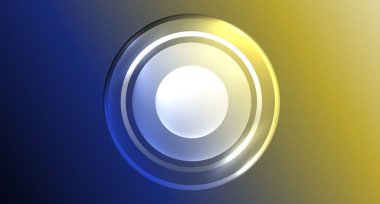 Metnin ya da ürün sunumu için neon cam daire telif alanı geometrik arkaplan. Duvar kağıdı, bayrak, arkaplan, kart, kitap illüstrasyonu için vektör illüstrasyonu, iniş sayfası