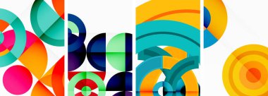 Duvar kâğıdı, kartvizit, kapak, poster, afiş, broşür, başlık, web sitesi için arka planda yuvarlak geometrik elemanlar ve daireler