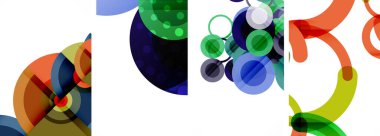 Geometrik soyut posterler dizisi. Duvar kağıdı, kartvizit, kapak, poster, afiş, broşür, başlık, web sitesi için soyut arkaplan